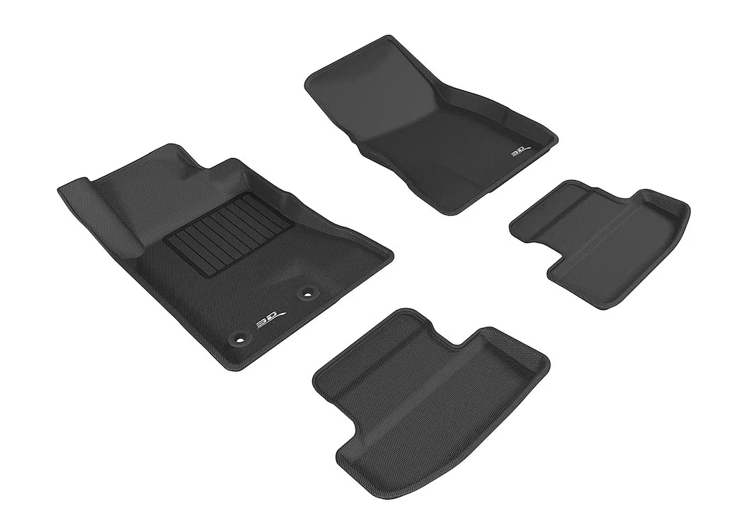 L1FR08501509 – 3D MATS/U-AC Floor Liner, Black Custom Fit Raised Edge Thermoplastic Rubber Of Carbon Fiber Texture 4 ...